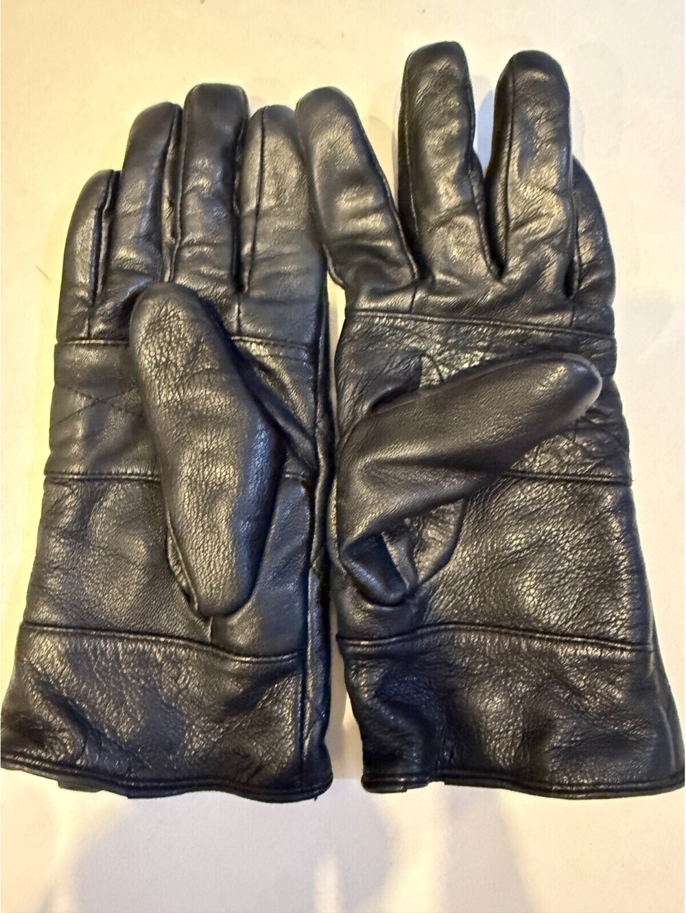 Vintage Smart Set Women's Black Sheepskin Leather Gloves Quilted Fleece Lined M